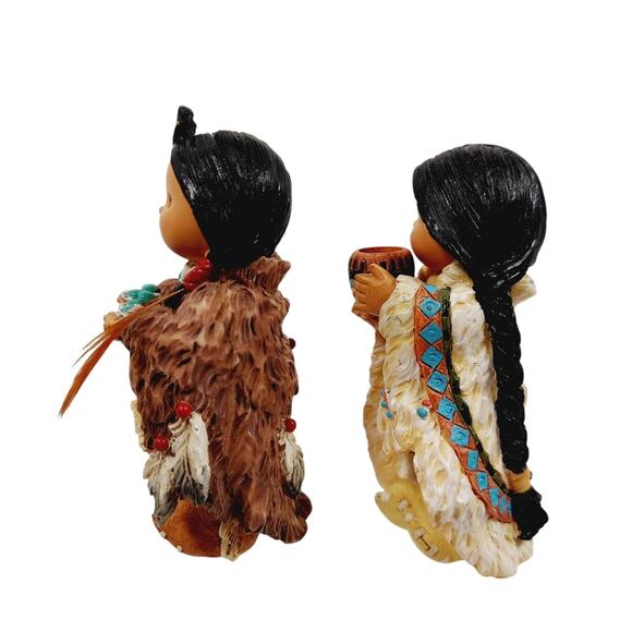Vtg Friends Of The Feather Figurines Enesco Lot Bearing Gifts Wampum Pum 1996 - Picture 5 of 11